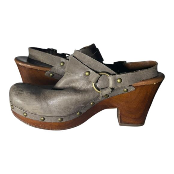 Korks Deba Clog Kork-Ease Silver Leather Slingbavk Buckle Clog Mule size 39/8 - Picture 6 of 8